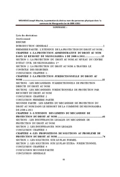 La protection du droit au nom des personnes physiques