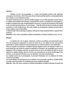 Oxydation Chimique et Remédiation des Sites