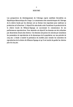 Paramètres de reproduction et système d'élevage de la chèvre à M'vuazi