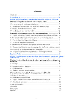 L'audit et bonne gouvernance des dépenses publiques au Maroc
