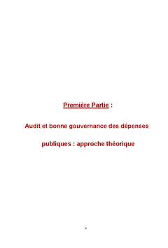 L'audit et bonne gouvernance des dépenses publiques au Maroc