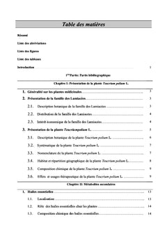 Évaluation in vitro des activités biologiques de Teucrium polium L.