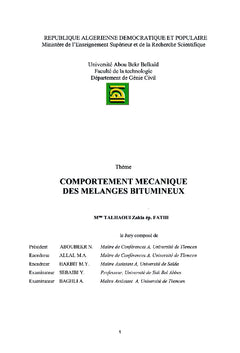 Comportement mécanique des mélanges bitumineux