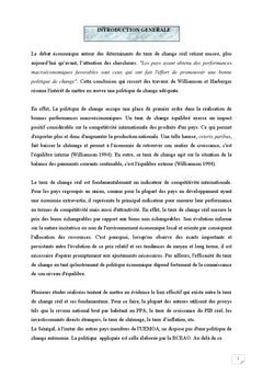 Analyse du taux de change d'équilibre