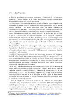 Les préalables à l'implémentation des IFRS: du concept à la pratique
