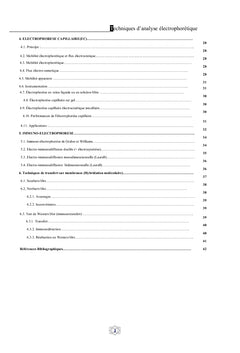 Techniques d'analyse électrophorètique