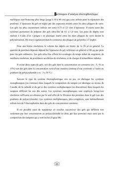 Techniques d'analyse électrophorètique