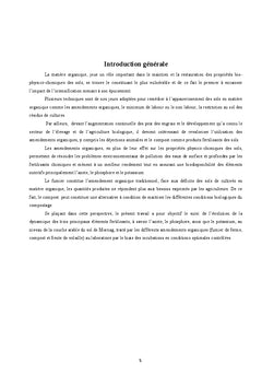 Les valeurs fertiliSantes des amendements organiques en Tunisie
