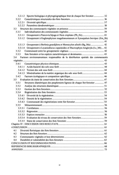 Phytodiversite et conservation de la biodiversite des îlots forestiers