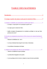 Placer la poesie au sein de l'enseignement du vocabulaire