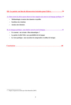 Placer la poesie au sein de l'enseignement du vocabulaire
