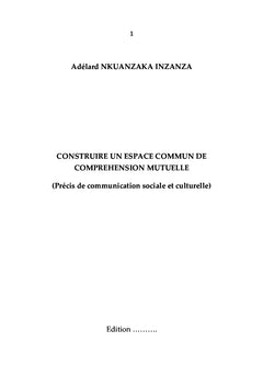 Construire un espace commun de compréhension mutuelle