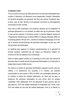 Intégration des personnes handicapées au processus de développement