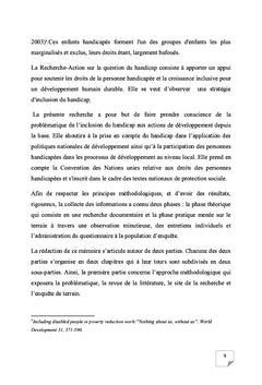 Intégration des personnes handicapées au processus de développement