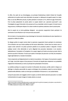 La protection pénale des personnes suspectes et poursuivies