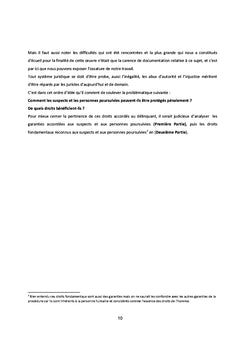 La protection pénale des personnes suspectes et poursuivies