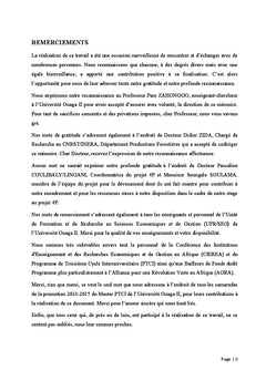 Contribution des produits forestiers non ligneux au revenu des menages