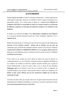 Analyse stratégique sur l'Internationalisation du riz d'Haiti