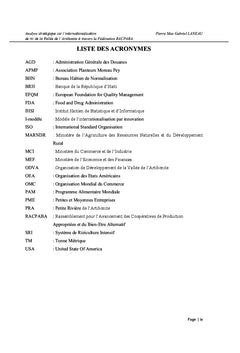 Analyse stratégique sur l'Internationalisation du riz d'Haiti