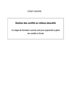 Gestion des conflits en milieux éducatifs