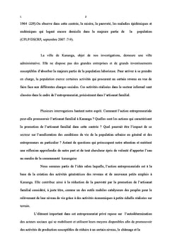Entrepreneuriat et la promotion de l'artisanat familial à Kananga