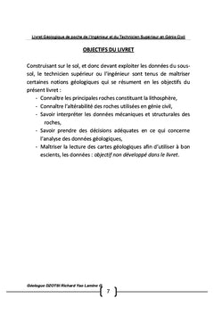 Livret géologique de l'ingénieur & technicien supérieur en génie civil