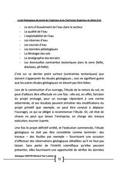 Livret géologique de l'ingénieur & technicien supérieur en génie civil