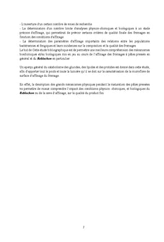 Etude de la microflore de surface du Reblochon de Savoie