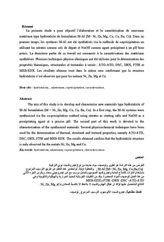 Etude des catalyseurs bimétalliques type hydrotalcite