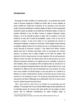 Le mythe d'eurydice: emergences et formes
