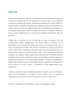 La mediation de l'art contemporain, entre publics et oeuvre