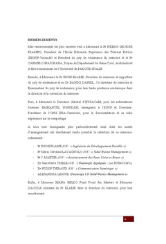 Proposition d'un modèle de gestion durable des déchets biodégradables