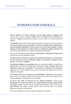 Etude d'alliages ternaires FeAlC