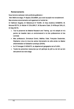 Les SIG comme outil d'évaluation des indicateurs du paludisme au Mali