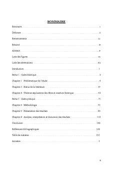 Manifestations oniriques et dynamique psychophysiologique