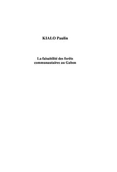 Etude de la faisabilité des forêts communautaires au Gabon