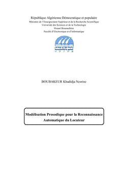Modélisation prosodique pour la reconnaissance automatique du locuteur
