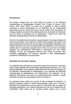 L'interprétation des difficultés d'apprentissage en mathématiques