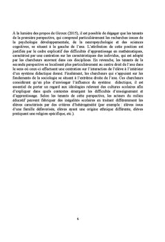 L'interprétation des difficultés d'apprentissage en mathématiques