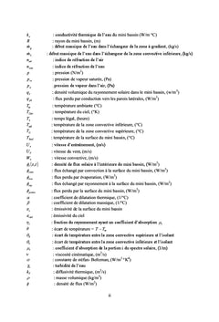 Etude des performances et de la stabilité d'un mini bassin solaire