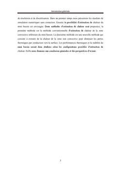 Etude des performances et de la stabilité d'un mini bassin solaire