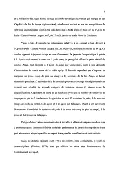 Modélisation et système des scores en karaté