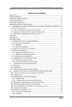 Conception d'une potence A bras rotatif