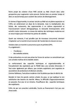 Developpement de l'aviculture moderne au Mali