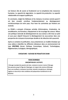 Developpement de l'aviculture moderne au Mali