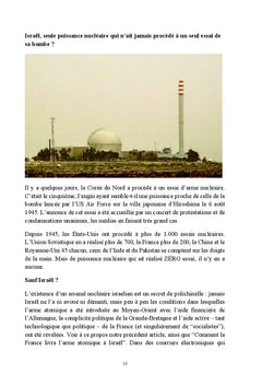 Bientôt le Feu Atomique au Proche Orient et l'espérance d'Israël