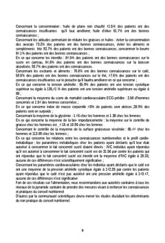 Impact des connaissances nutritionnelles