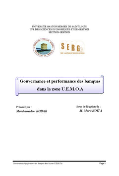 Gouvernance et performance des banques de la zone U.E.M.O.A