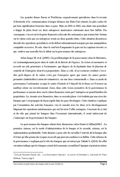 Gouvernance et performance des banques de la zone U.E.M.O.A