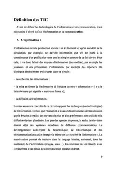 Les TIC et l'entreprise